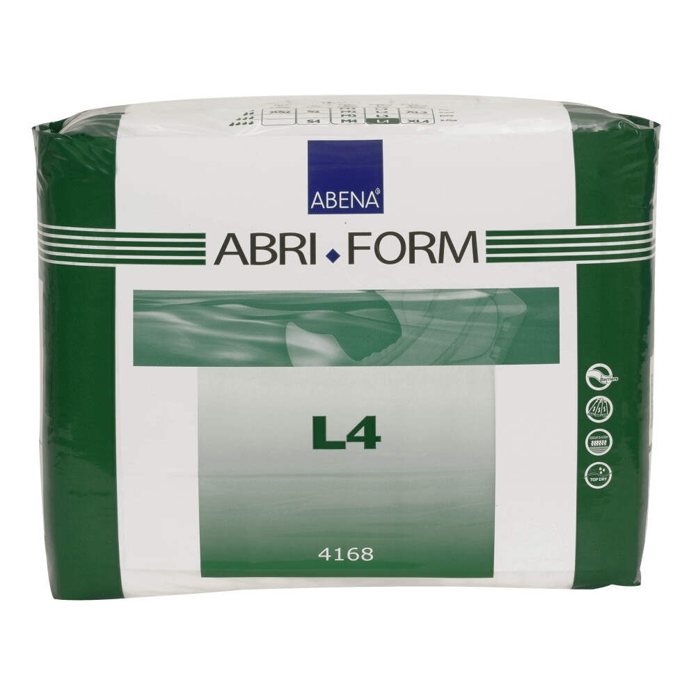 Abena Abri-Form Comfort Plastic-Backed Briefs, Level 4, (Medium To Large Sizes) Large, 24 Count