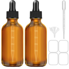 Bumobum Amber Dropper Bottles 4oz 2-Pack Tincture Bottles with Droppe