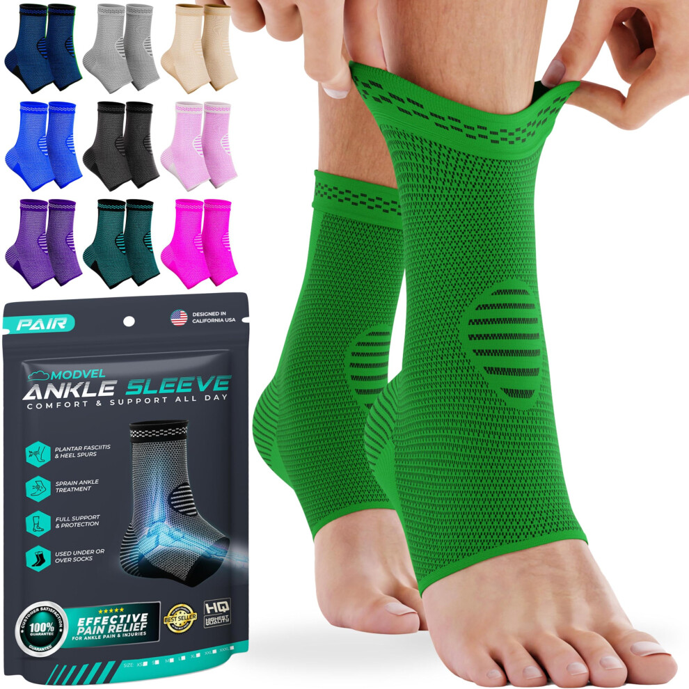 Chaussettes de compression pour cheville et pied Modvel pour entorse de la cheville, support de pied pour femmes et hommes, tendinite, arthrite