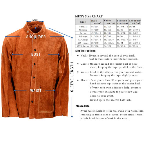 QeeLink Leather Welding Work Jacket Flame-Resistant Heavy Duty Split C 2