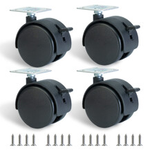 Dalyndar 4pcs 2 Inch Casters Swivel Replacement Wheels Locking Plate M