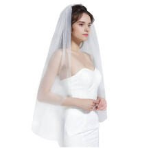 Beautelicate Wedding Bridal Veil med kam 1 -lagsk?ret kantfingertip & katedrall?ngde