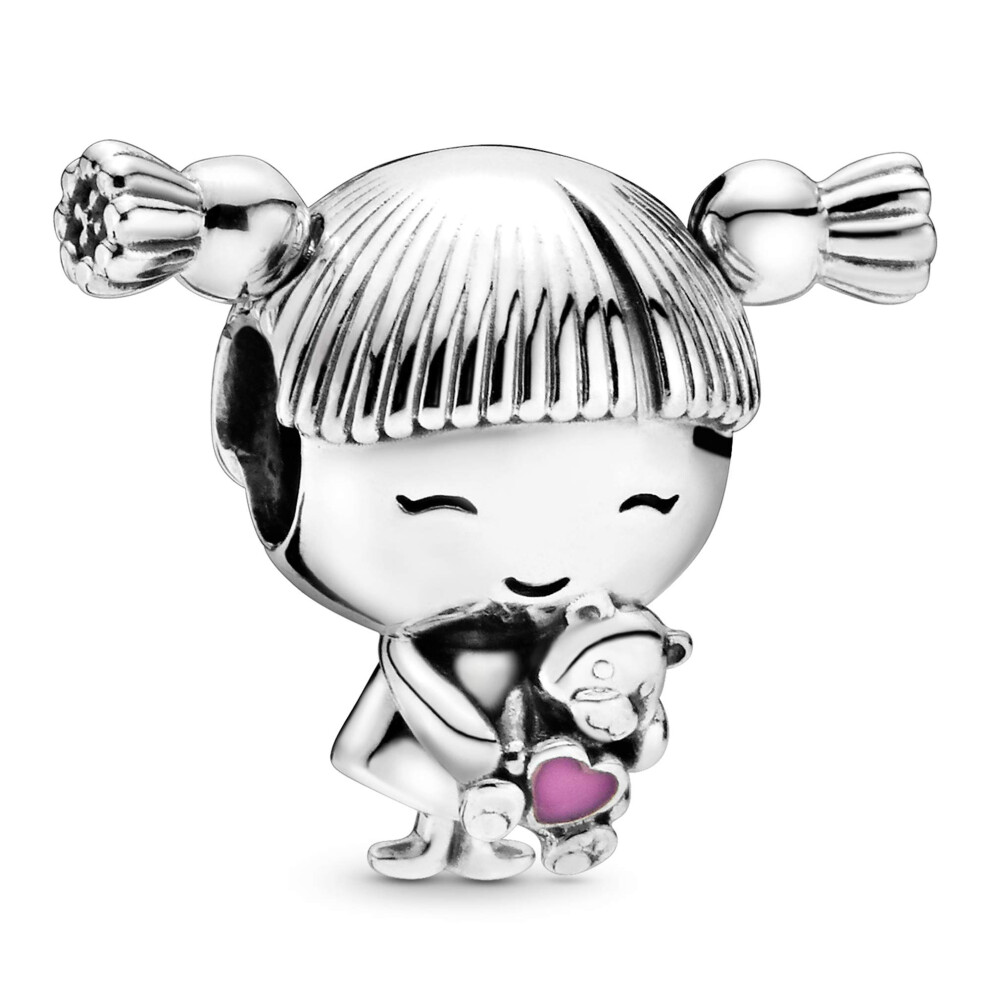 Pandora Little Girl Charm With Pink Enamel 798016EN160 For Women