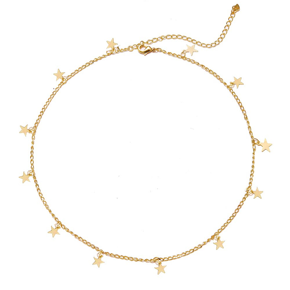 Collier ras du cou YANCHUN pour femme - Collier superpos    - Tendance - D   licat - En forme d'   toile, de c   ur, de cercle - Cadeau de No   l