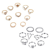 CSIYAN Lot de 6     16 bagues empilables pour femmes, adolescentes, style boh   me vintage, taille midi (L)