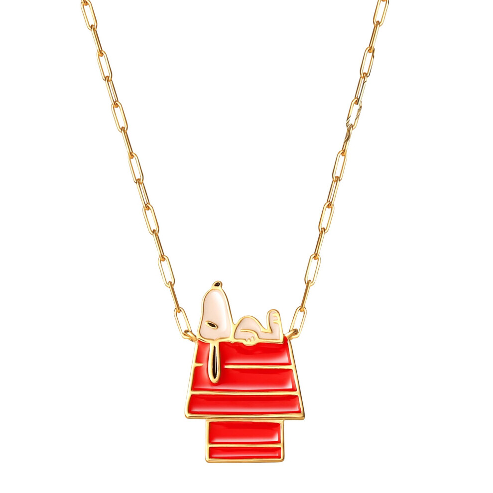 Collier Snoopy PEANUTS pour femme 18"""" - Collier plaqu    flash avec chien H