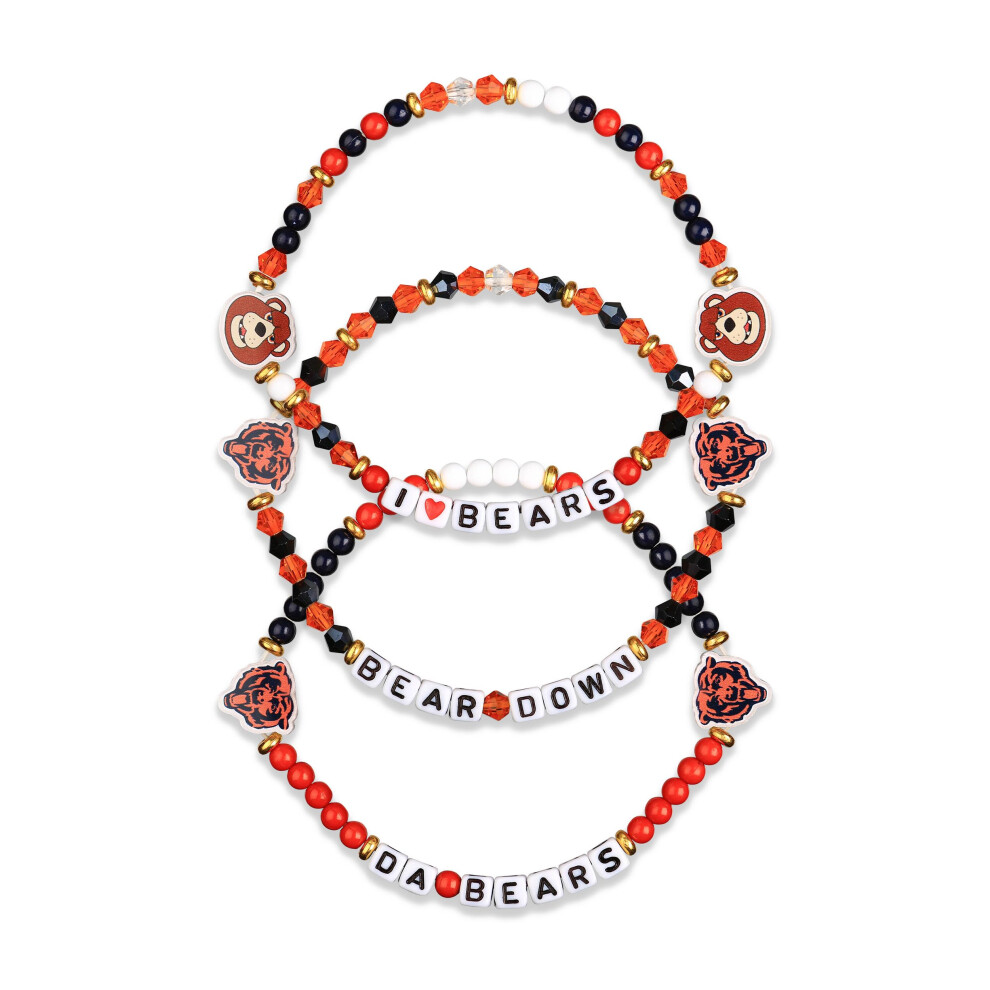 Lot de 3 bracelets d'amiti    de l'   quipe FOCO Chicago Bears NFL