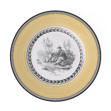 Prato de Salada Villeroy & Boch Audun Chasse, 8.5 in, Porcelana Premium, Branco/Cinza/Amarelo