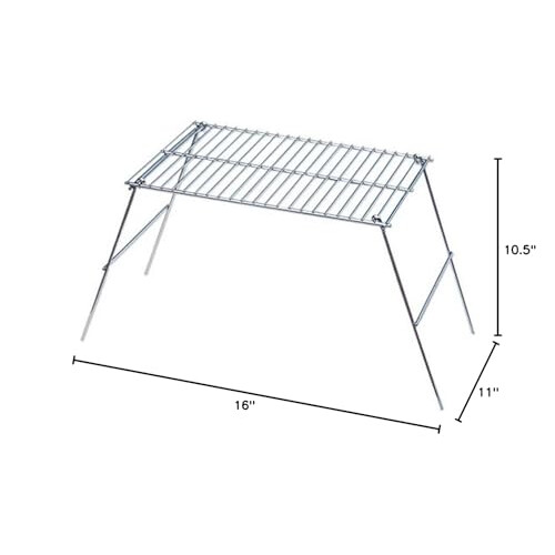Roma 128 Pioneer Camp Grill Chrome Patiled Steel de 11 polegadas x 16 polegadas 2