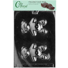 Cybrtrayd Life of the Party Boully Button Moule de bonbons au chocolat animal en peluche dans un sac en poly scelle imprime avec des instructions