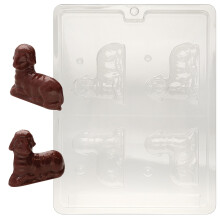 Cybrtrayd Life of the Party Lamb Paques de Paques Moule de bonbons au chocolat dans des sacs en poly scelles imprimes avec des instructions de mo