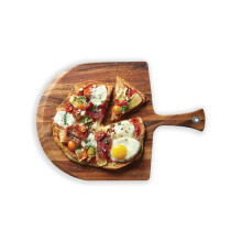 Pala para pizza Ironwood Gourmet Napoli de madera de acacia de 14 x 20 x 0,5 pulgadas