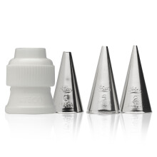 Ateco Schreibtipps fr Kuchendekoration, 4-teiliges Set, Silber