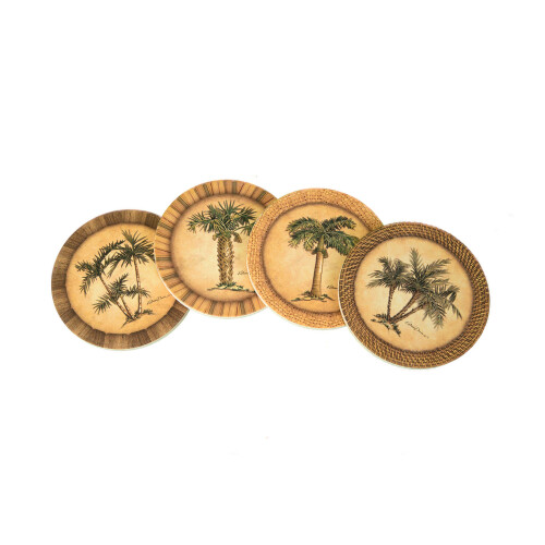 CoasterStone Assortment Absorbent Stone Drink Coasters  Palm Tree  Bei 1
