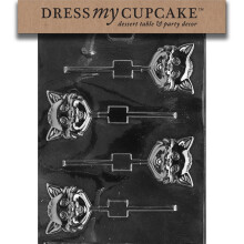 mbraca?i -mi cupcake ciocolata cu bomboane de mucegaiul pisicii de pisica a Lollipop Halloween