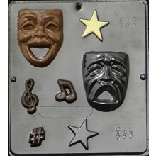 Candy Molds n Mai multe comedii tragedie teatru de teatru fe?e ma?ti de ciocolata cu bomboane de ciocolata qty 1 plastic clar 8 """" x 9 """" mucegai