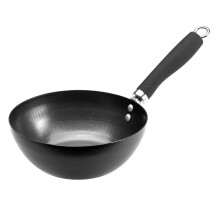 Ecolution Wok ze stali weglowej z powloka nieprzywierajaca i nitowanym uchwytem Soft Touch 8"""" Czarny