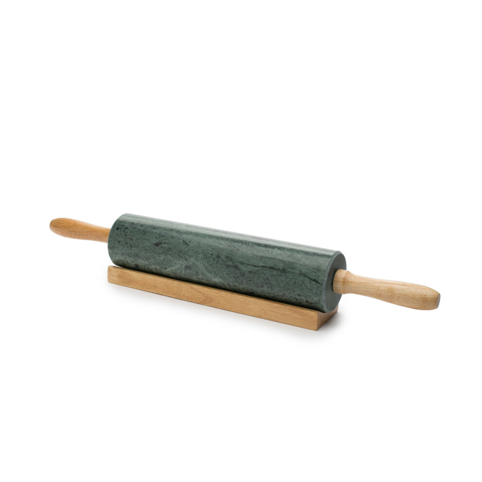 Fox Run Marble Rolling Pin and Base  Green 25 x 18 x 3 inches
