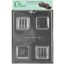 Cybrtrayd AO147 Small Plain Box Box Moule de bonbons au chocolat avec des instructions de moulure de chocolat exclusives