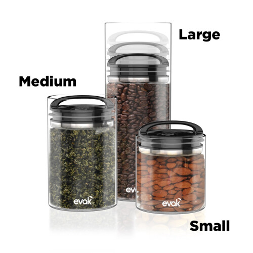 Prepara Evak Compact Glazen Voedselopslag, 24 Ounce, Zwart 2