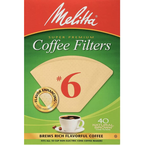 Melitta Cone Coffee Filters Number 6 40 Count (Pack of 2)