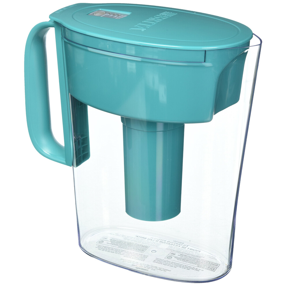 Brita Water Filter Pitcher for Tap and Drinking Water with 1 Standard Filter Lasts 2 Months 6-Cup Capacity BPA Free Turquoise