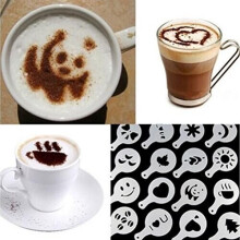 Drhob Hot 16Pcs Coffee Latte Art Stencils DIY Decorating Cake Cappucci