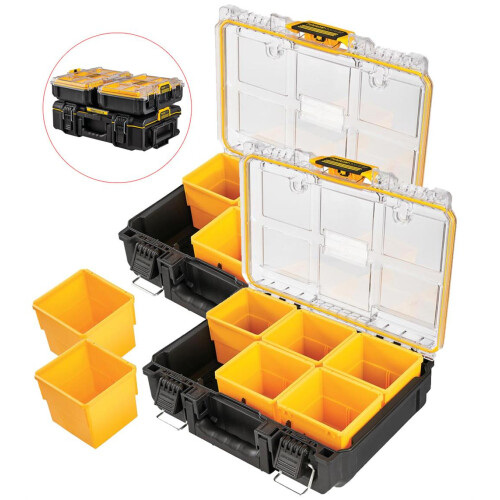 DeWalt 2X Dewalt Tough System 2.0 DWST83392-1 1/2 Width Deep Tool Organiser +6 Inserts