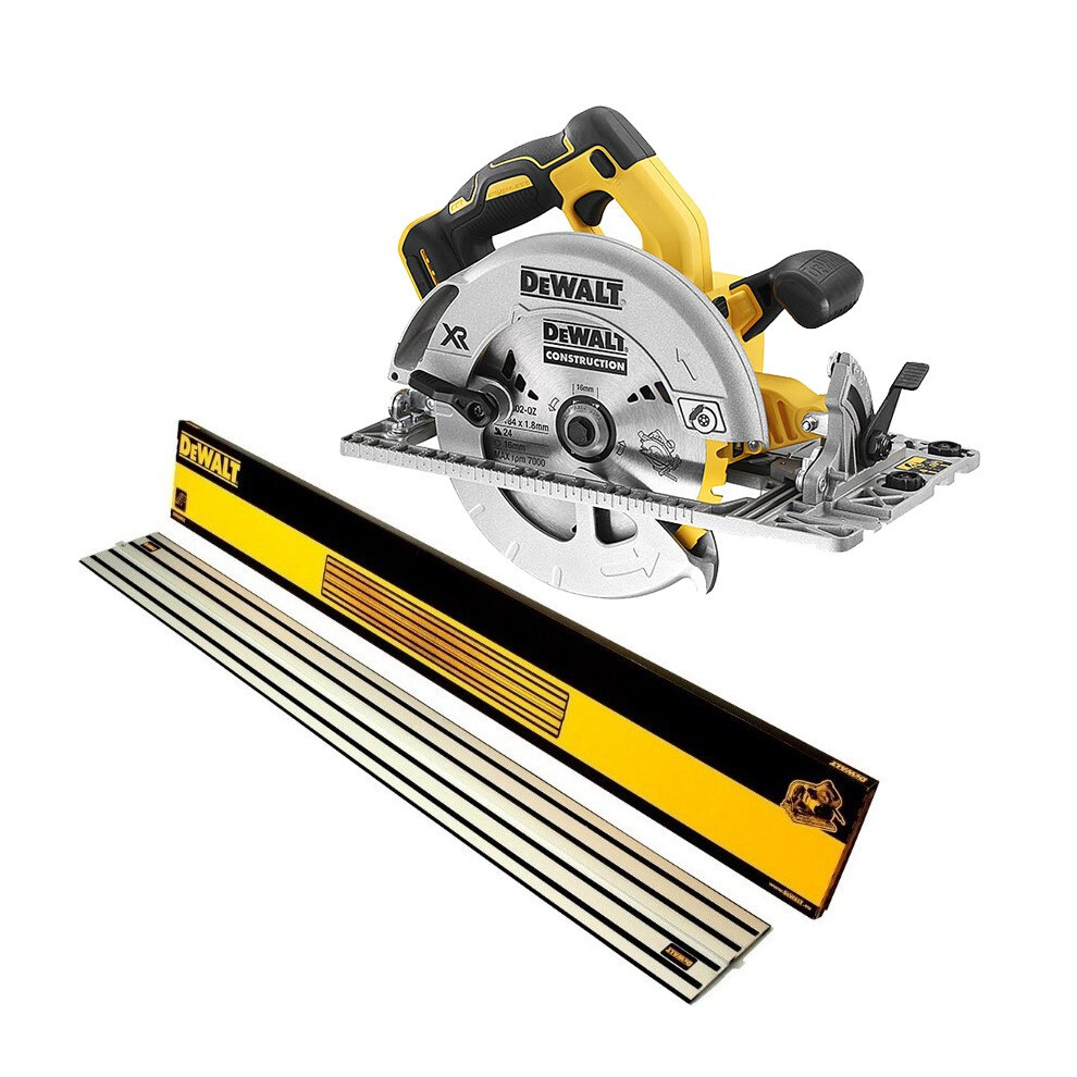 Dewalt DCS572N 18v XR Brushless 184mm Circular Saw Plunge Base+ 1.5m Guide Rail