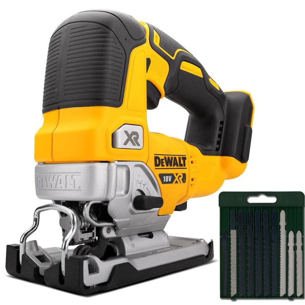 DeWalt DCS334N 18v XR Cordless Brushless Top Handle Jigsaw Bare Unit + 10 Blades
