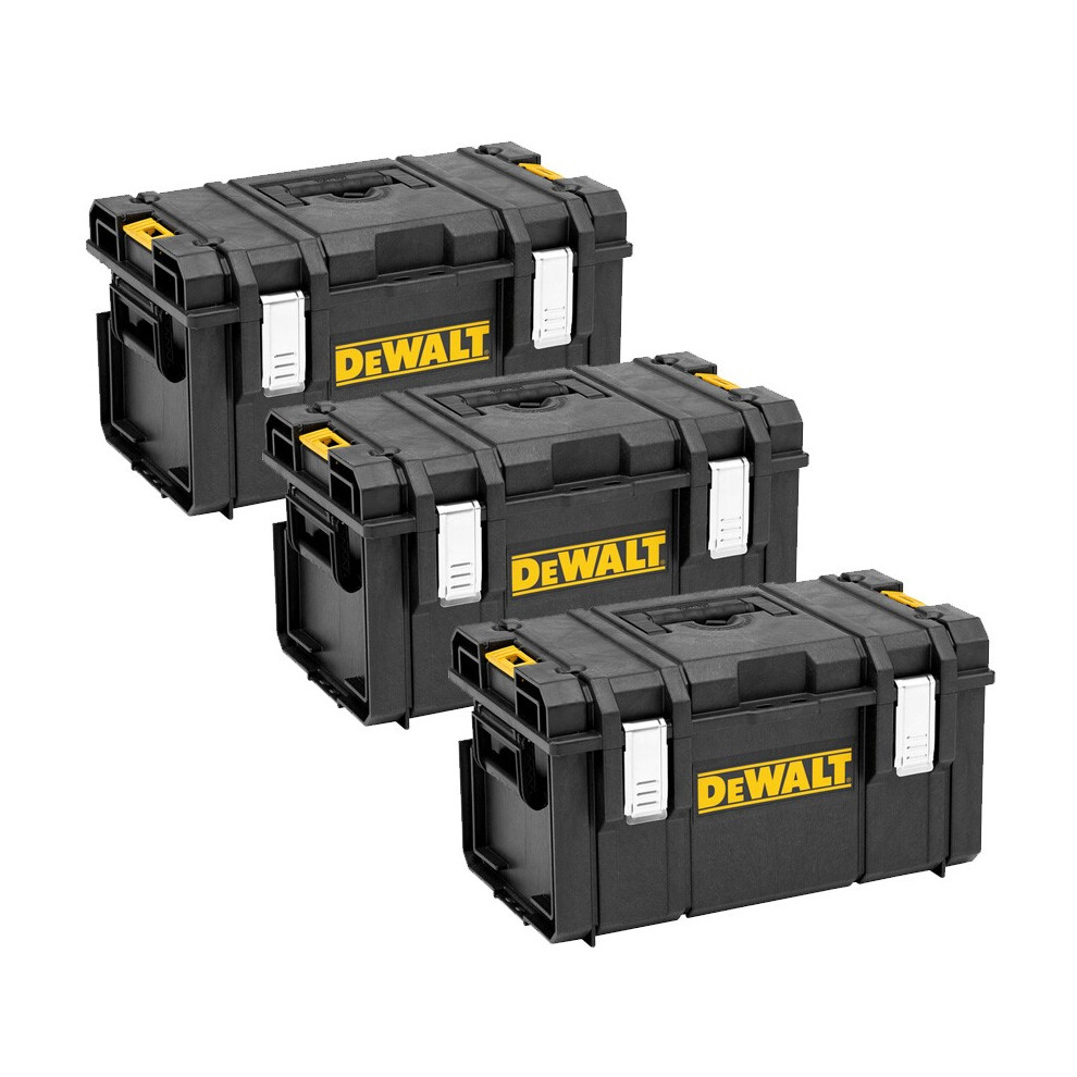 3x Dewalt Toughsystem DS300 Tough System Case Tool Box Storage Box Stackable 35L