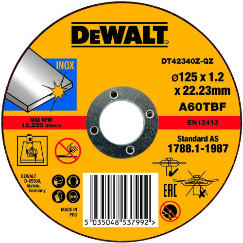 DeWalt DeWALT Disco per taglio, 125x1,2 mm - DT42340Z-QZ