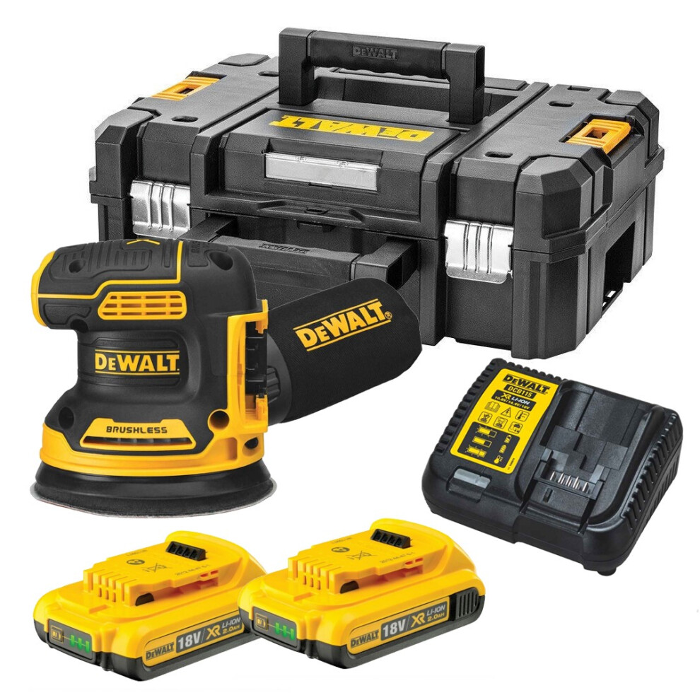 Dewalt DCW210D2 Cordless Brushless 18v XR Random Orbital Sander 125mm - 2x 2.0ah