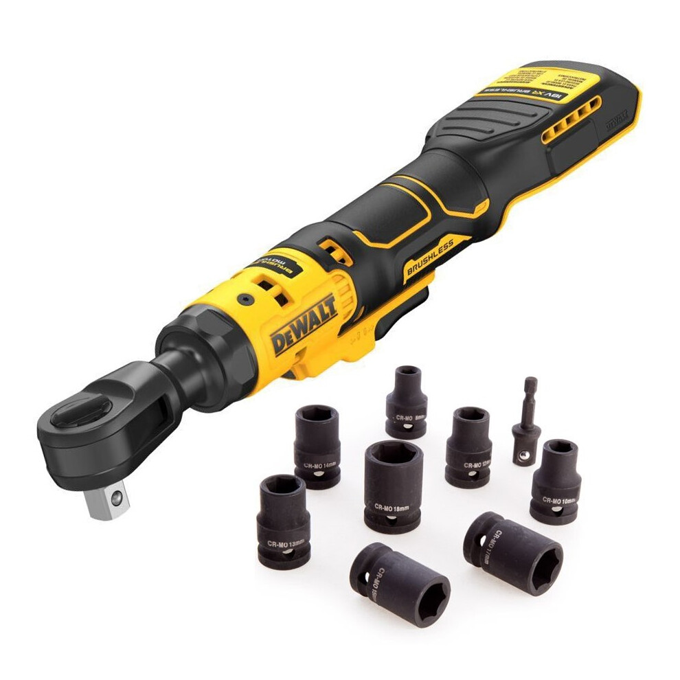 Dewalt DCF512N 18v XR 1/2" Open Head Ratchet Variable Speed Bare Socket Set 9Pc