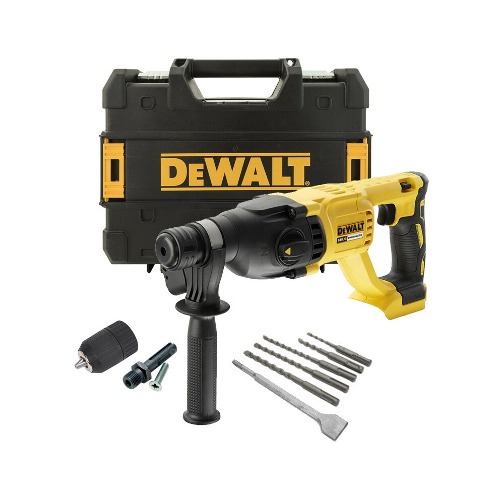Dewalt DCH133N 18v Brushless SDS Hammer Drill 3 Mode Bare + Tstak + Chuck +Bits