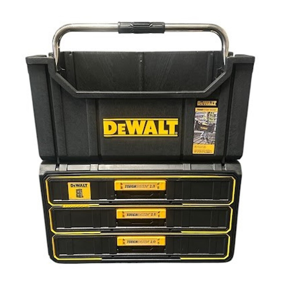 Dewalt Toughsystem 2.0 DS280 Tote Tool Box + 3 Shallow Drawer Toolbox Organiser