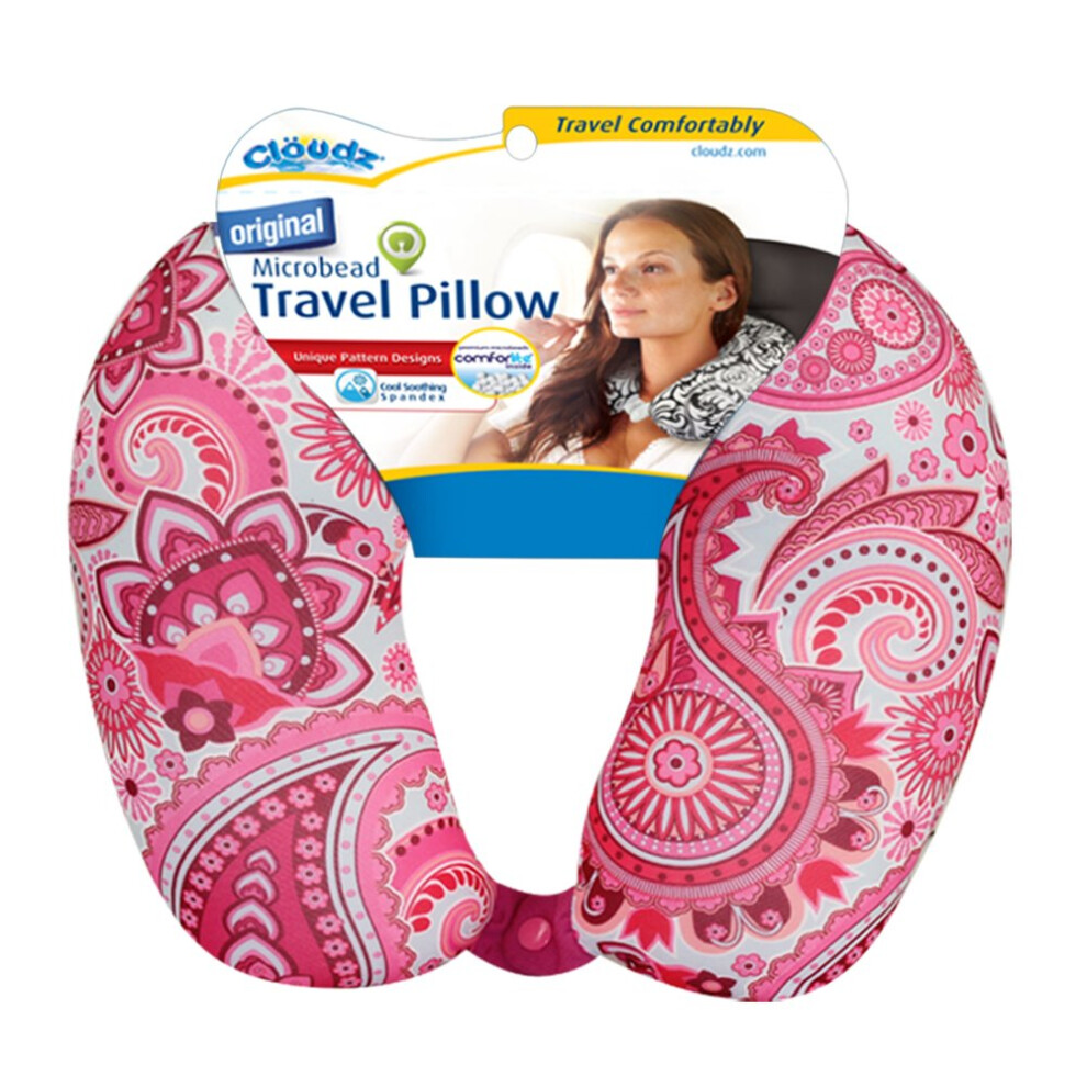 Oreillers de voyage en microbilles à motifs Cloudz - Imprimé rose