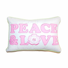 Cozy Line Home Fashions Pink Greta Pastel Peace Love Decorative Pillow Peace Love 1 Piece