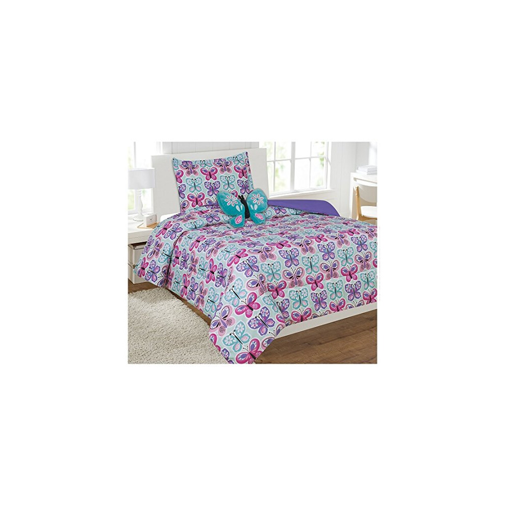 Ensemble de couette fantaisie en lin pour garçons et filles, personnages neufs (licorne rose violet bleu orange blanc, jumeau)