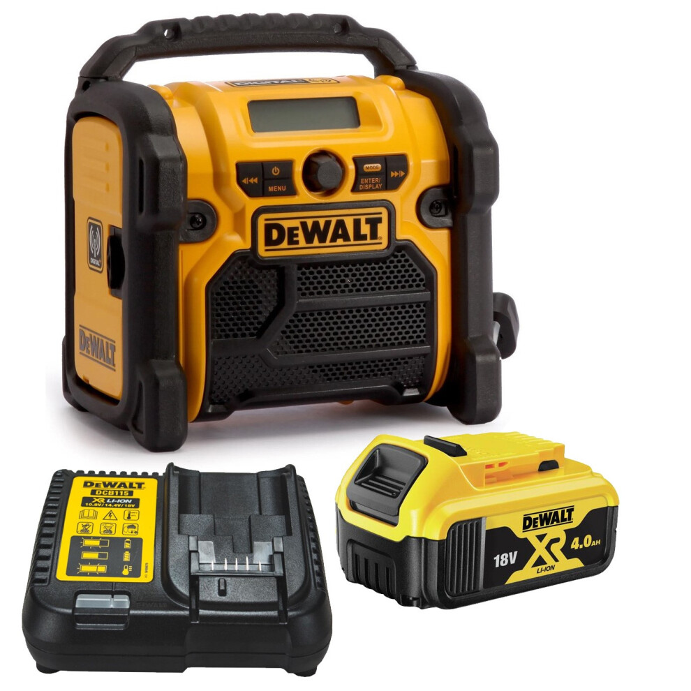 Dewalt DCR020 240v XR Compact DAB Digital Radio + 4.0AH 18v Battery + Charger