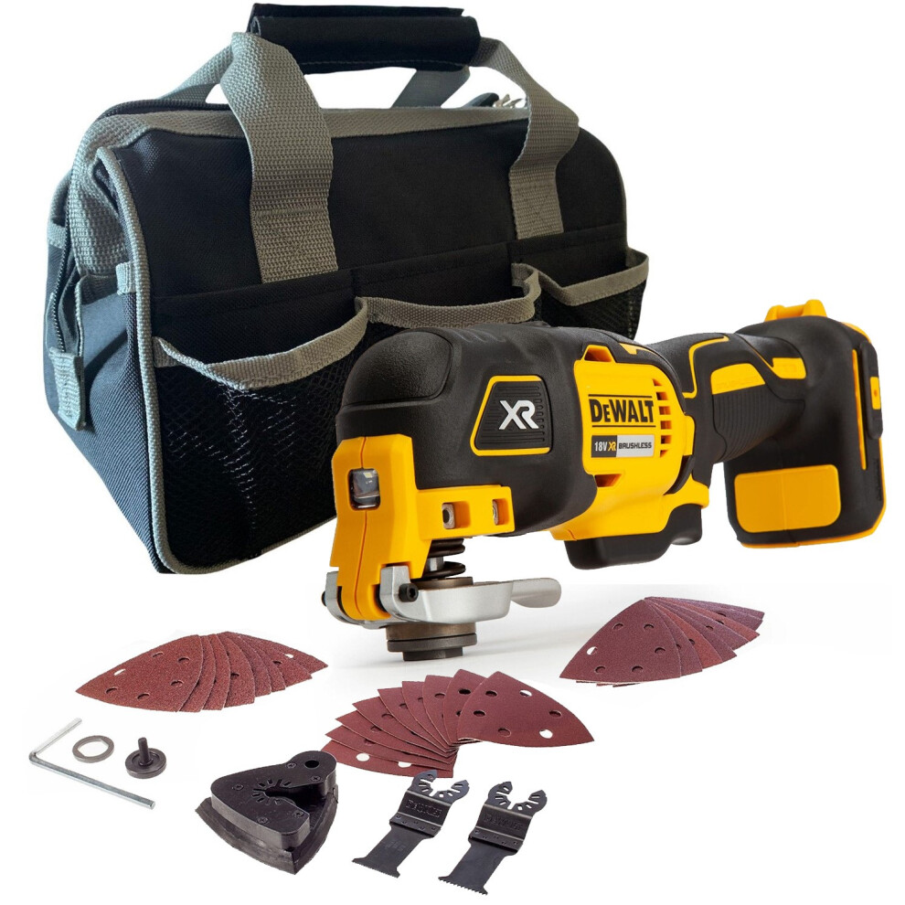Dewalt DCS355N 18v XR Brushless Oscillating Multi Tool Bare + 29 Accessories Bag
