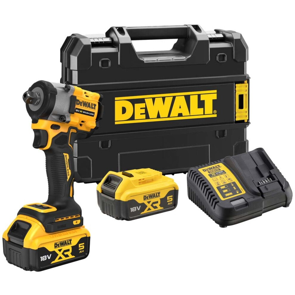 Dewalt 18v XR DCF922P2T Brushless 1/2 Compact Torque Wrench Detent Pin 2x 5ahBat