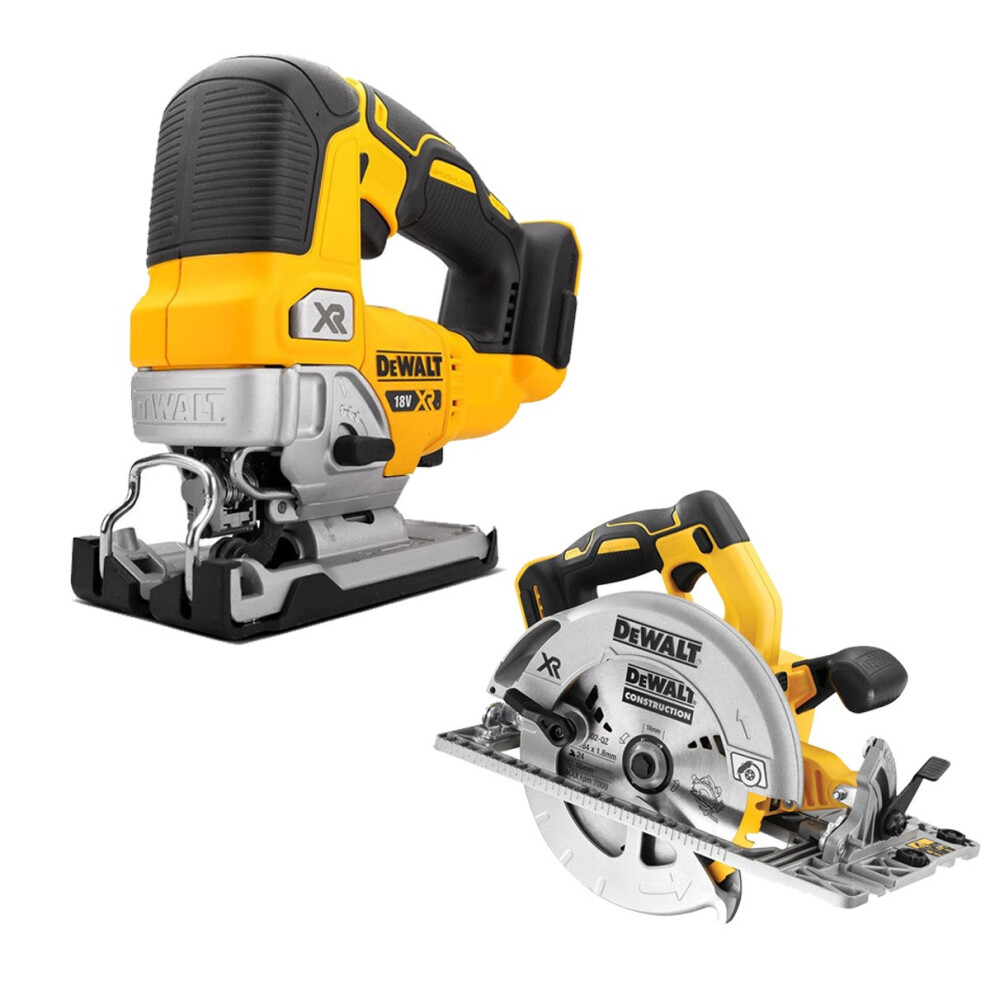 DeWalt DCS334N 18v XR Cordless Brushless Top Jigsaw & DCS572N Circular Saw