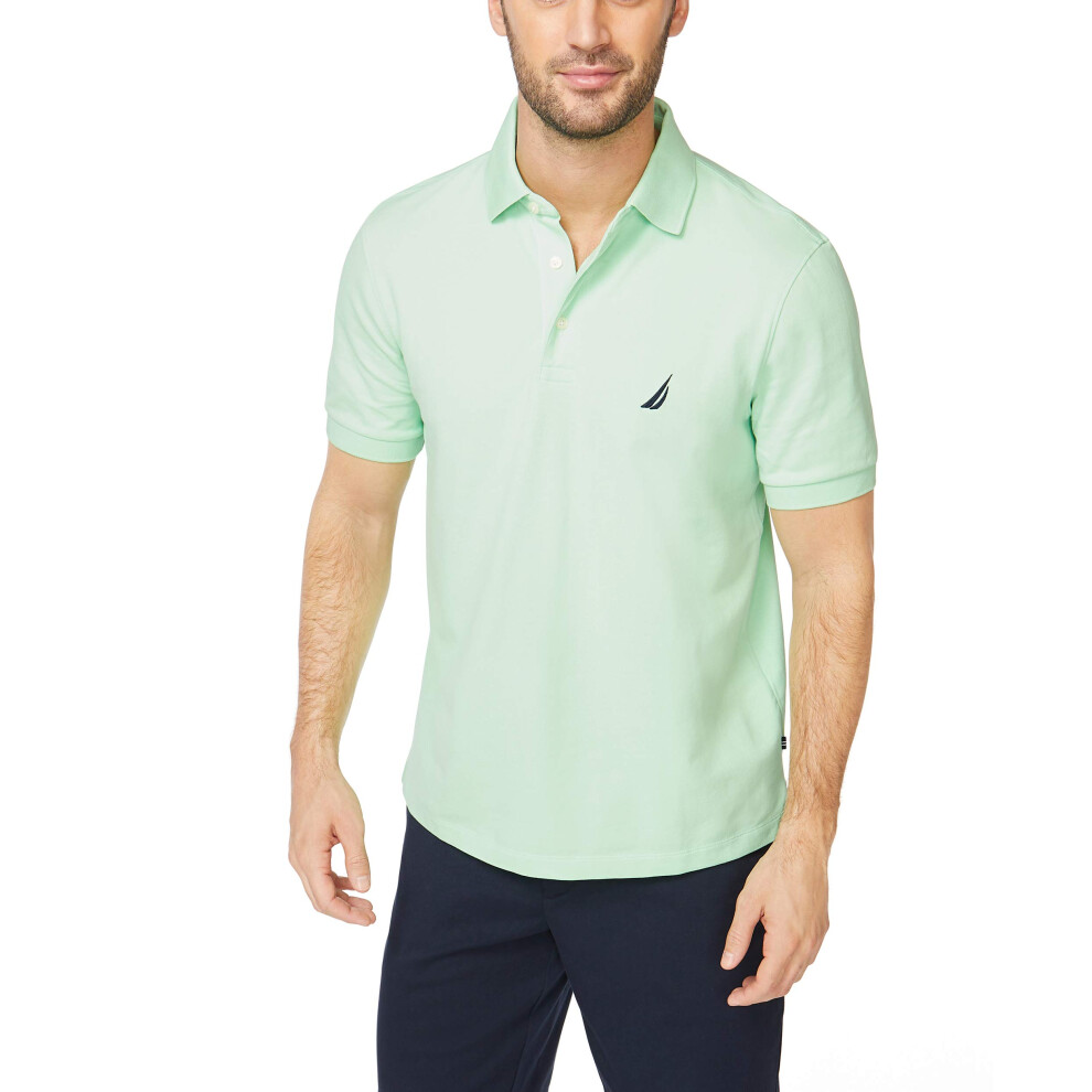 Polo piqué en coton stretch uni à manches courtes pour homme Nautica ash g