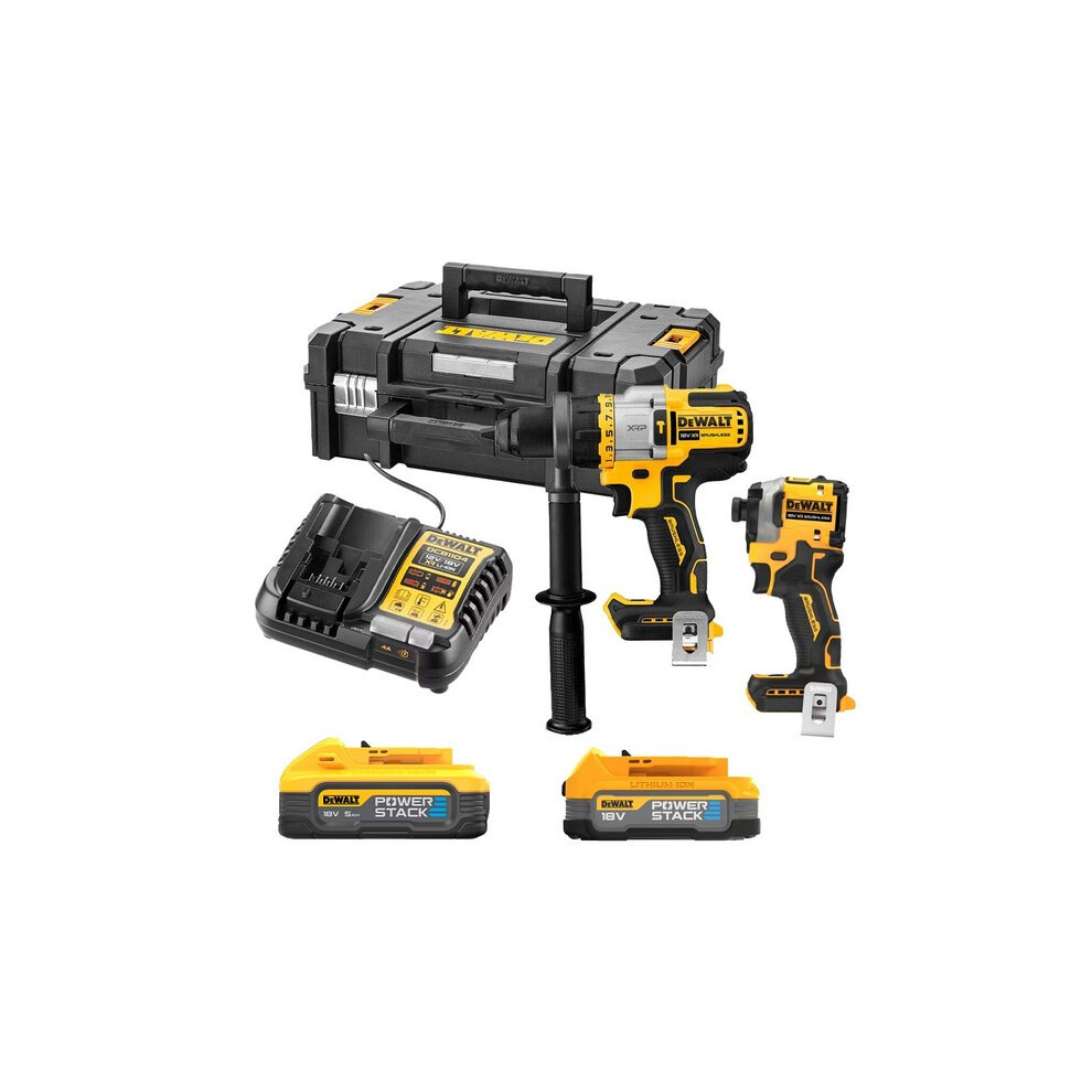 Dewalt DCK2052H1E1T 18v XR Brushless Powerstack Combi Drill+ Impact Driver