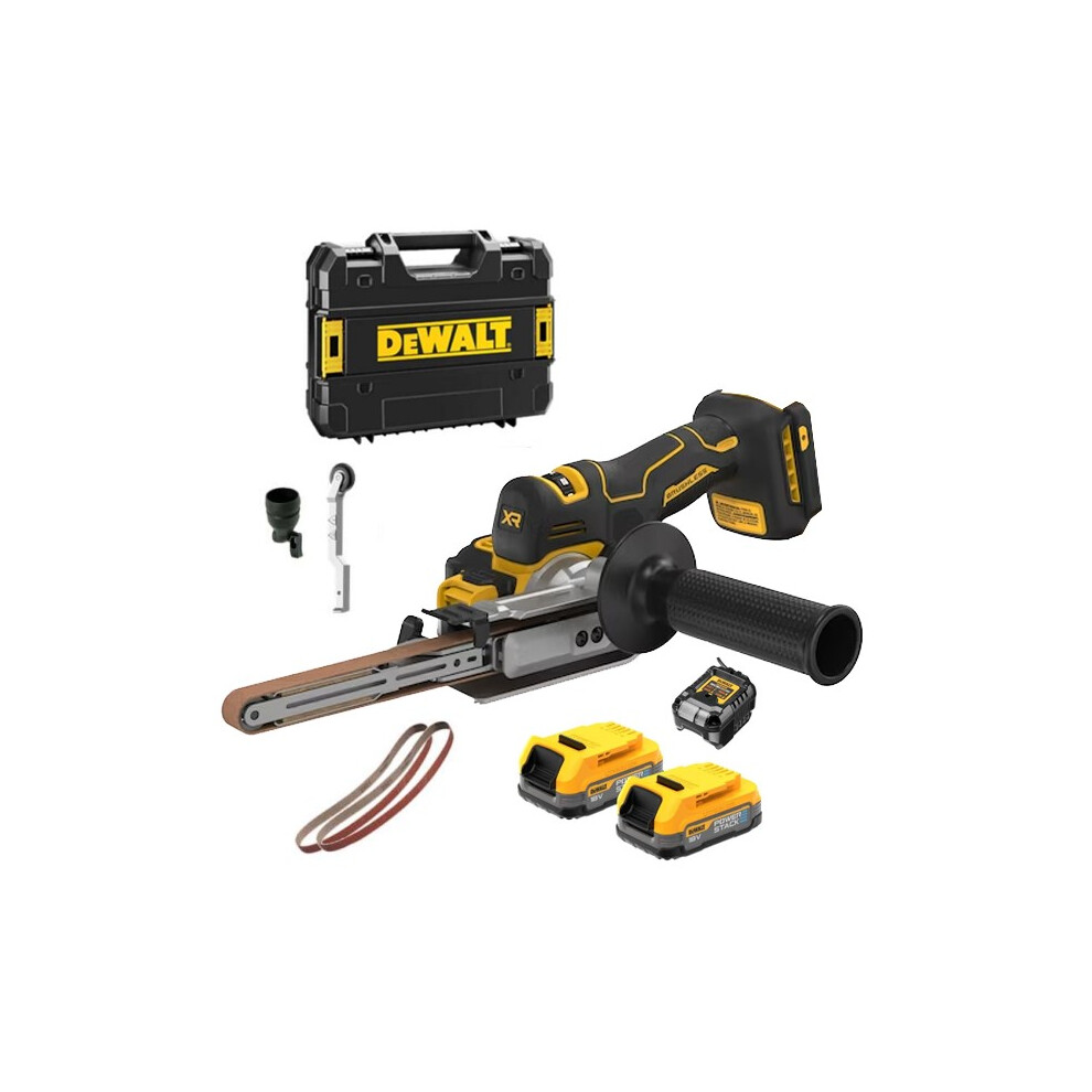 Dewalt DCM200E2T 18v XR Cordless Brushless Powerfile Bandsaw Sander + Powerstack