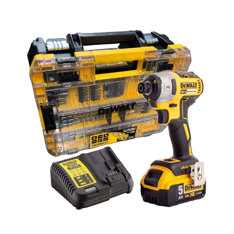 Dewalt DCF887P1 18V XR G2 Brushless 3 Speed Impact Driver - 1x 5.0ah + 85pc Set