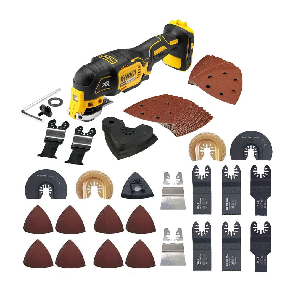 Dewalt DCS355N 18v XR Brushless Oscillating Multi Tool Bare + 63 Accessories
