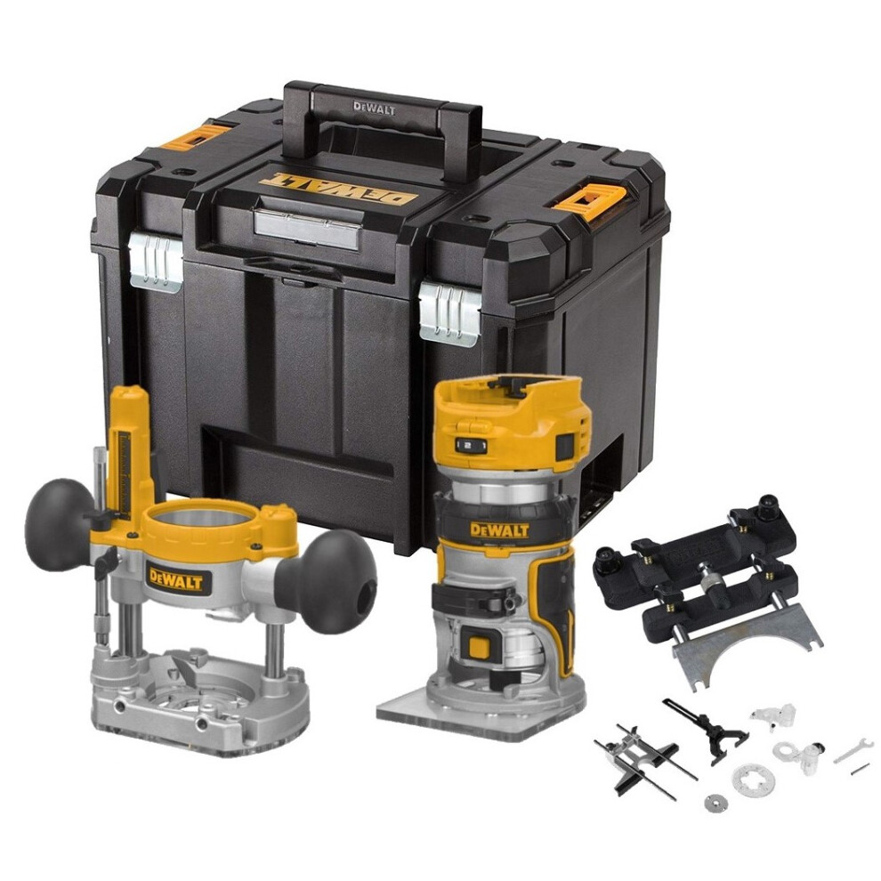 Dewalt DCW604NT 18v XR Brushless Router Trimmer 1/4" + Plunge Base +Rail Adapter