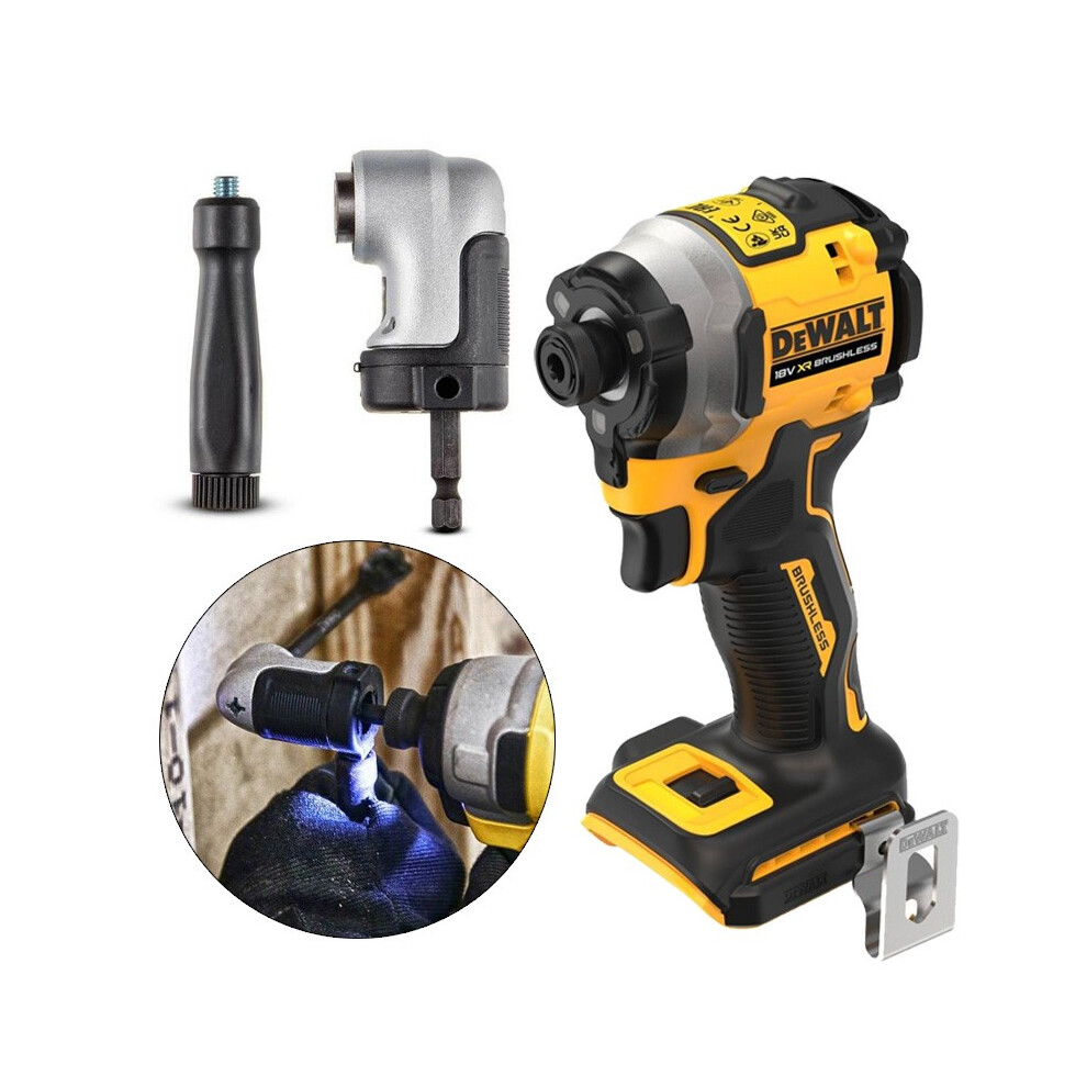 Dewalt DCF850N 18v XR Brushless Compact Impact Driver + Right Angle Drill Attach